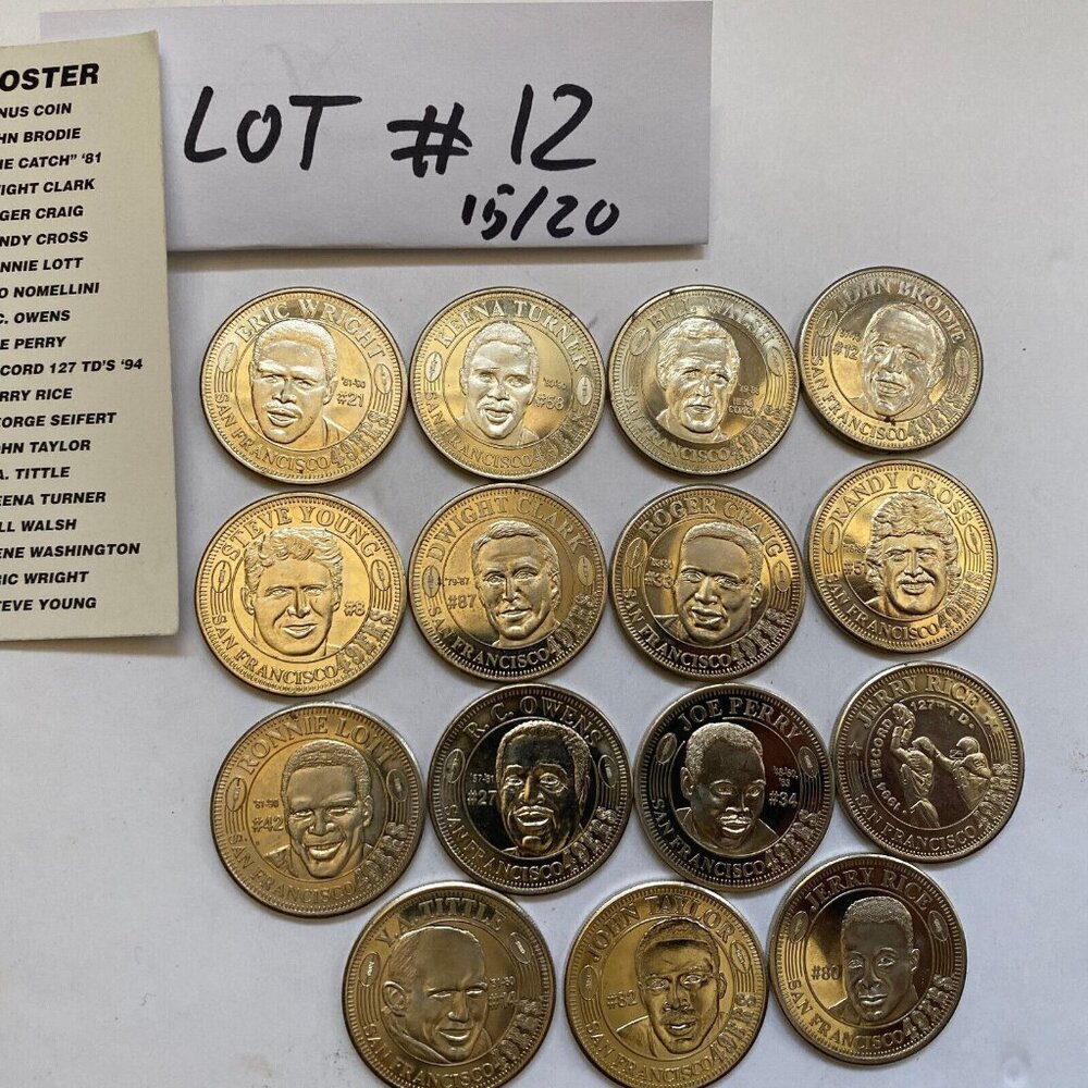 San Francisco 49ers then and now 1994-95 collectable coins 15 of 20 Lot #12